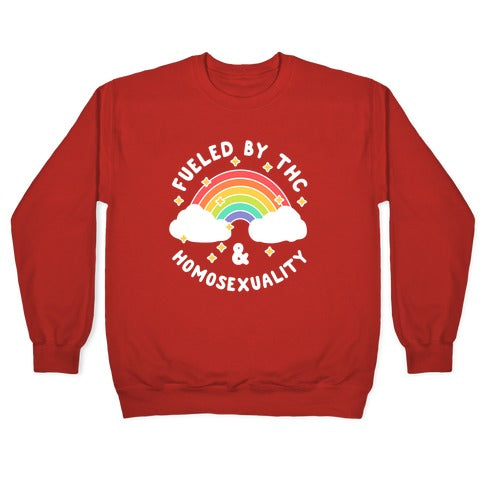 Fueled By THC & Homosexuality Crewneck Sweatshirt T-Shirts, Hoodie | CoreVibeTees.com (Image 5)