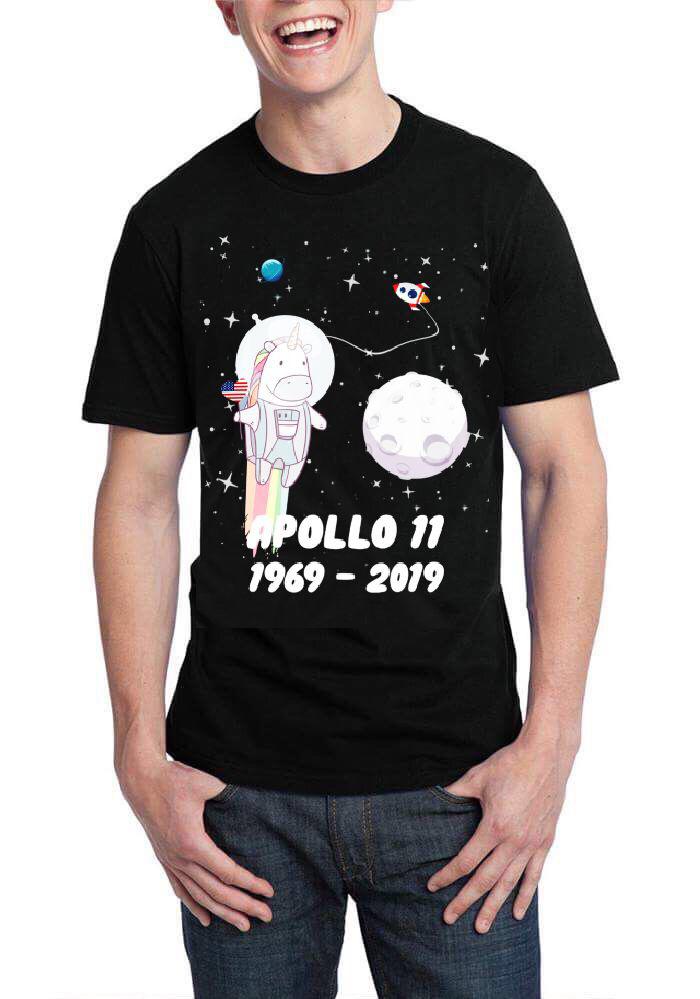 Apollo 11 1969-2019 Black Half Sleeve T-Shirt Hoodie, Sweatshirt | CoreVibeTees.com