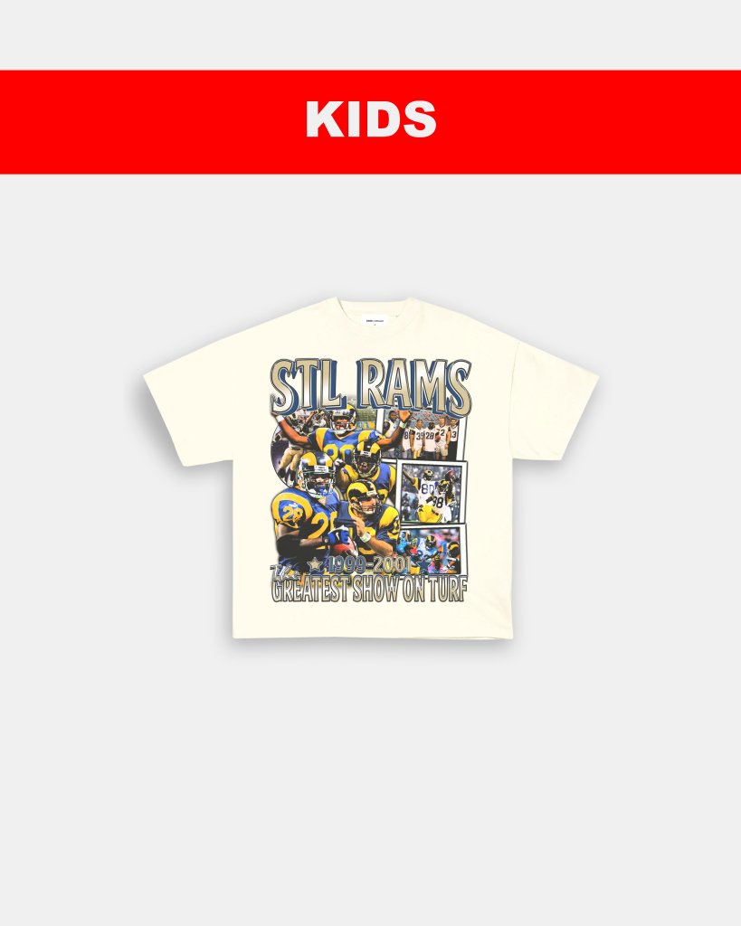 99-01 STL RAMS - KIDS TEE Hoodie, Sweatshirt | CoreVibeTees.com (Image 4)