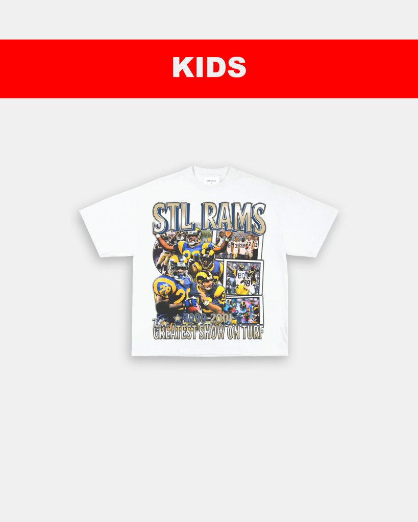 99-01 STL RAMS - KIDS TEE Hoodie, Sweatshirt | CoreVibeTees.com (Image 2)