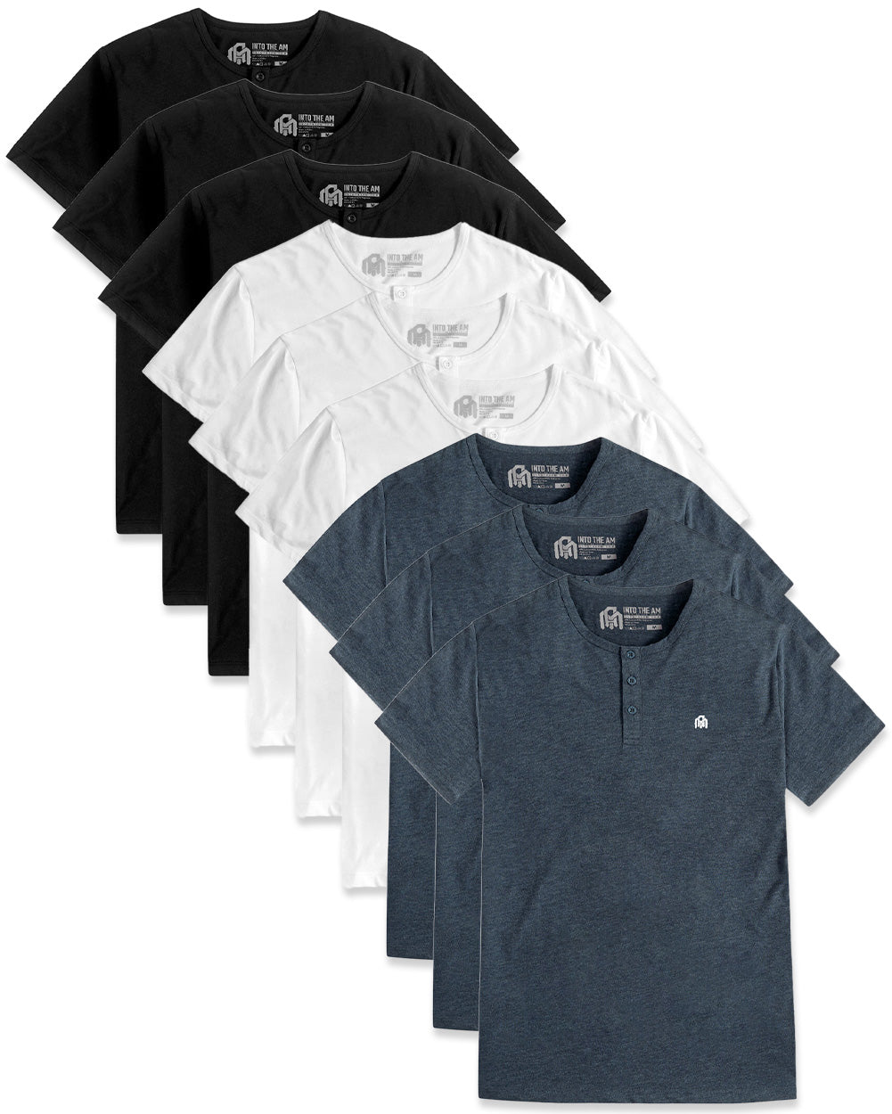 Custom 9 Pack Henley Tee - Branded