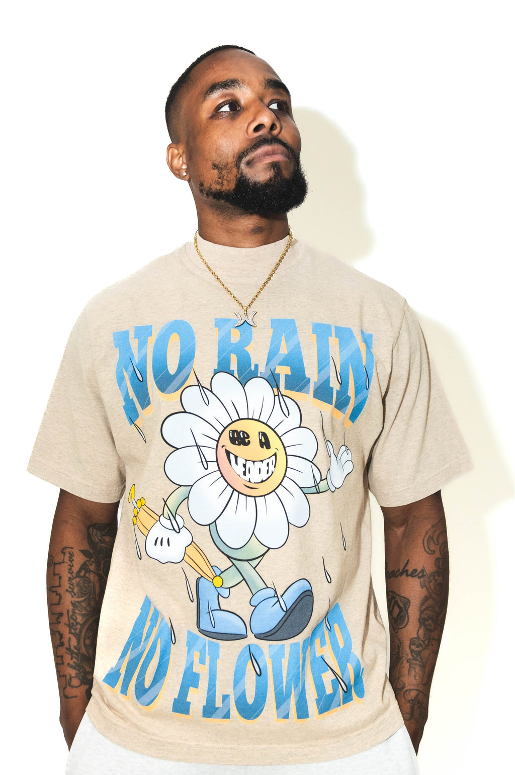 NO RAIN NO FLOWER TEE - [MOCK NECK] Hoodie, Sweatshirt | CoreVibeTees.com (Image 1)
