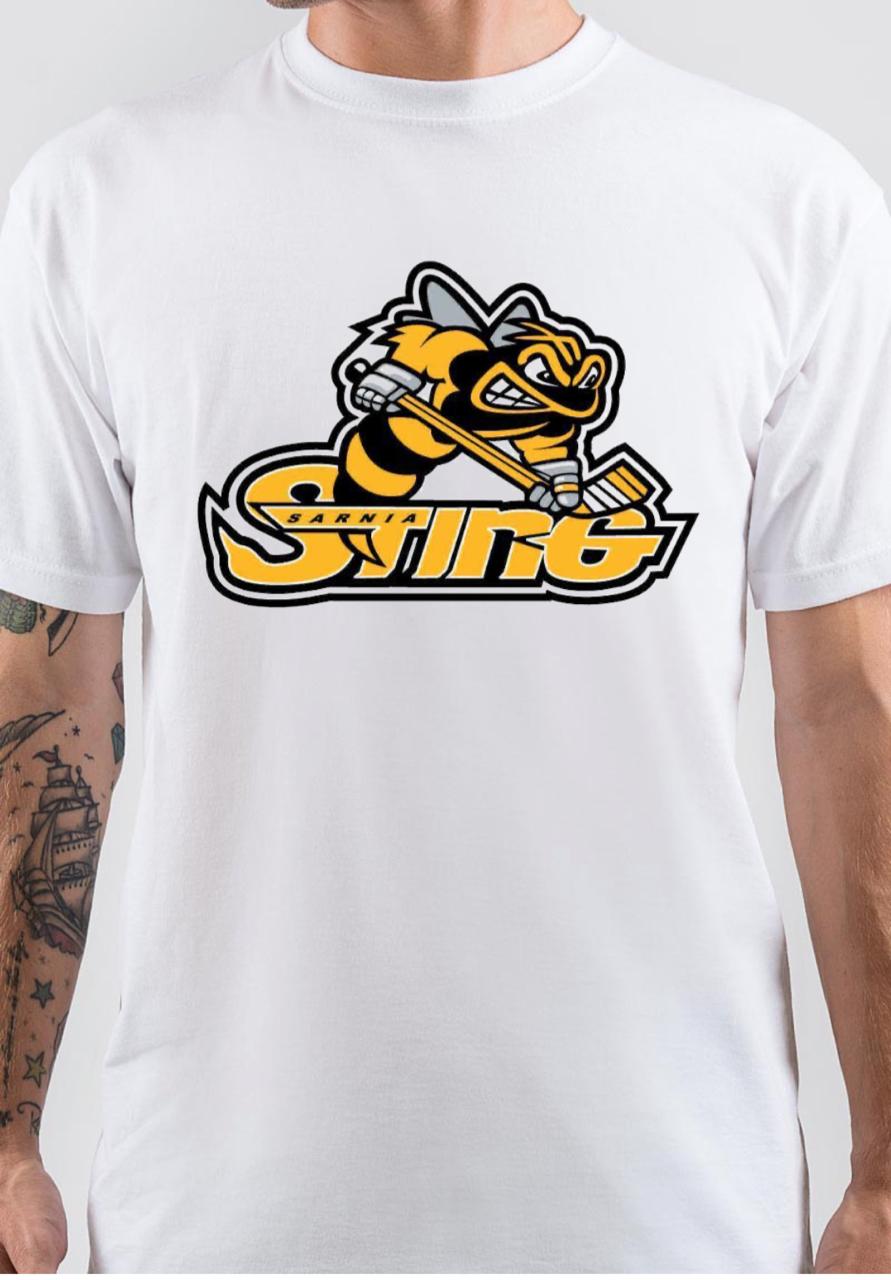 Sarnia Sting Half Sleeve White T-Shirt Hoodie, Sweatshirt | CoreVibeTees.com