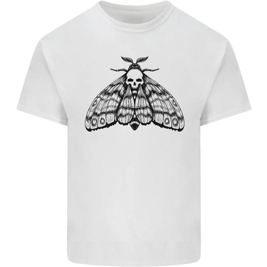 A Gothic Moth Skull Mens Cotton T-Shirt Tee Top Made in USA