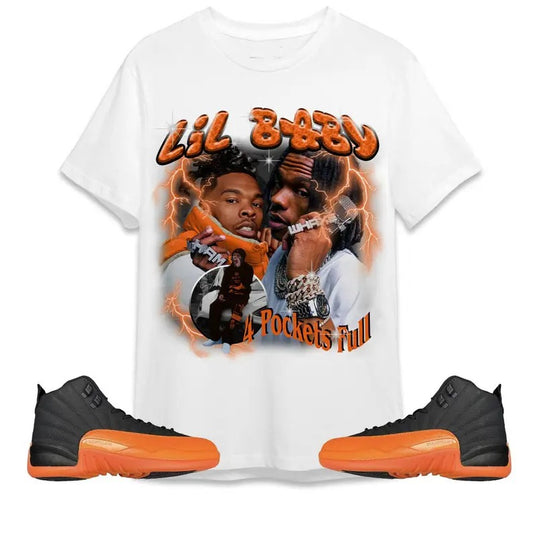 A J 12 Brilliant Orange Unisex Shirt,  T-shirt, Lil Baby Hip Hop Shirt To Match Sneaker