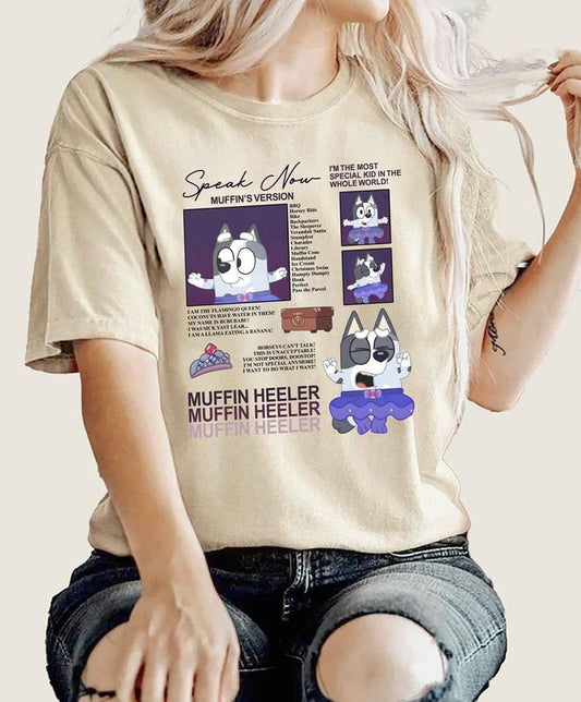 A Little Bit Bluey A Lotta Bit Muffin T-Shirt, Trendy Bluey, Bluey Muffin Metal Shirt, Muffin Emotions Shirt, Muffin Bluey shirt, Bluey Muffin Tshirt, Muffin Birthday Bluey Cartoon, Muffin Heeler Shirt