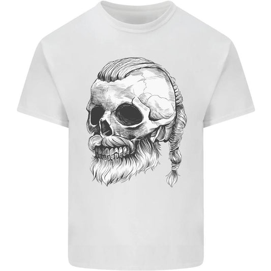 A Viking Skull Mens Cotton T-Shirt Tee Top Made in USA