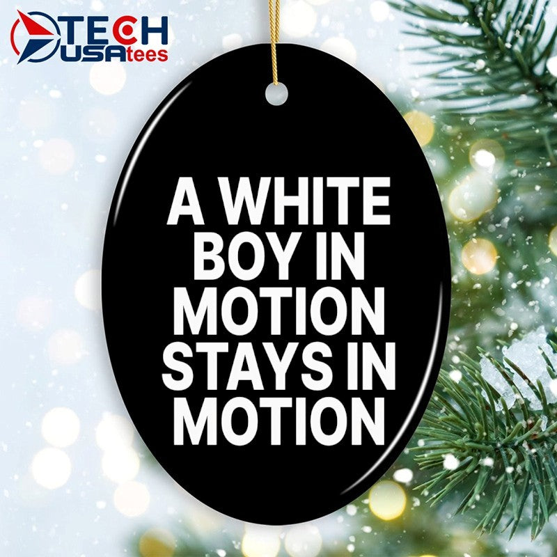 A white boy in motion shirt