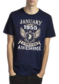 January 1955 63 Years Of Being Awesome Navy Blue T-Shirt Hoodie, Sweatshirt | CoreVibeTees.com