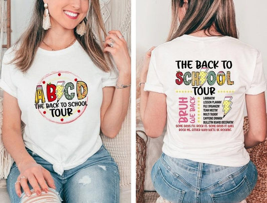 ABCD Back To School Tour shirt, Cute Teacher Gift, Retro First Day Of School shirt, Cute Kindergarten Teacher shirt, Hello School  T-shirt, sweater and Hoodie