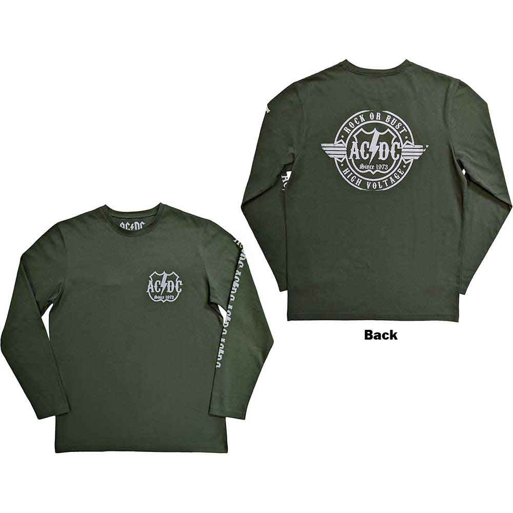 AC/DC Unisex Long Sleeve T Shirt - Rock or Bust (BACK & SLEEVE PRINT) Hoodie, Sweatshirt | CoreVibeTees.com (Image 3)