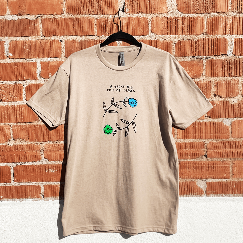 Blue & Green Flower Desert Tan T-Shirt Hoodie, Sweatshirt | CoreVibeTees.com (Image 1)