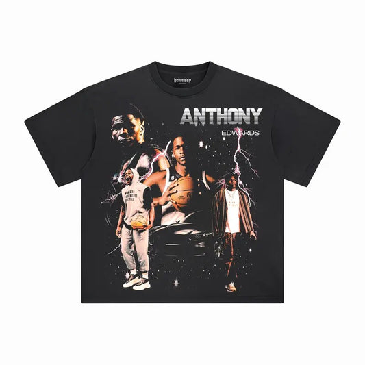 ANTHONY EDWARDS 5 TEE - VINTAGE TEE - SPORT TEE - GRAPHIC MEN'S T-SHIRT SWEATSHIRT HOODIE - GIFT FOR FAN