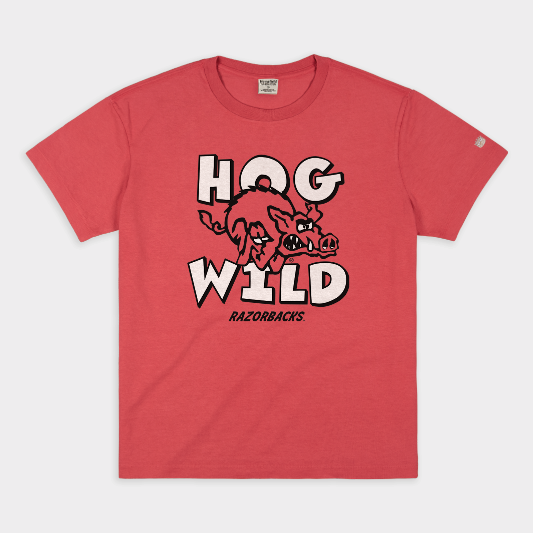 Arkansas Hog Wild Retro Vintage Heavyweight Tee Hoodie, Sweatshirt | CoreVibeTees.com (Image 1)