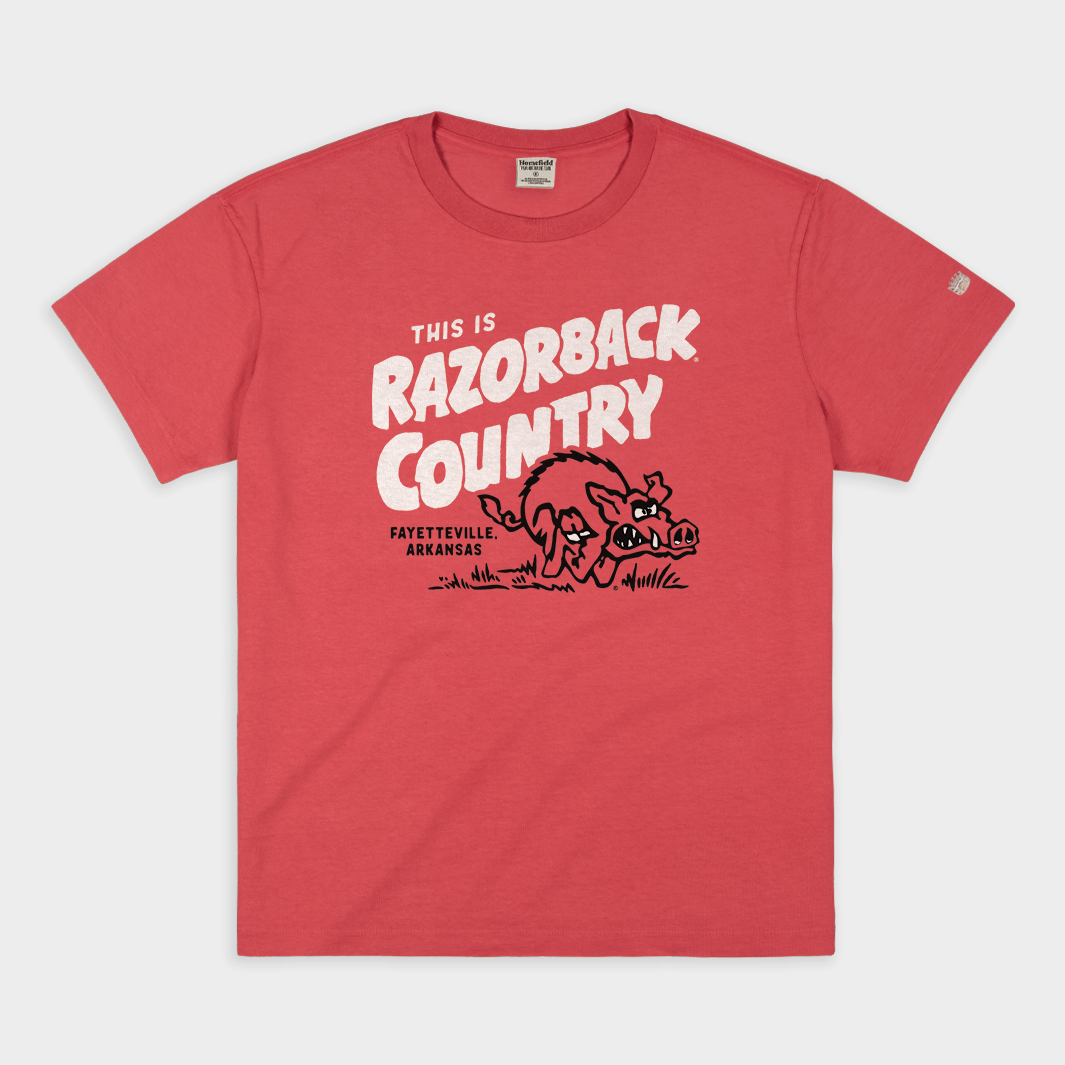 Arkansas "Razorback Country" Vintage Heavyweight Tee Hoodie, Sweatshirt | CoreVibeTees.com (Image 1)