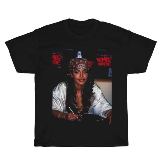 Aaliyah Vintage Graphic Unisex Shirt Bootleg Rap Design Crew Neck T-Shirt, Hip-Hop Merchandise, Rap Gift for Him Her