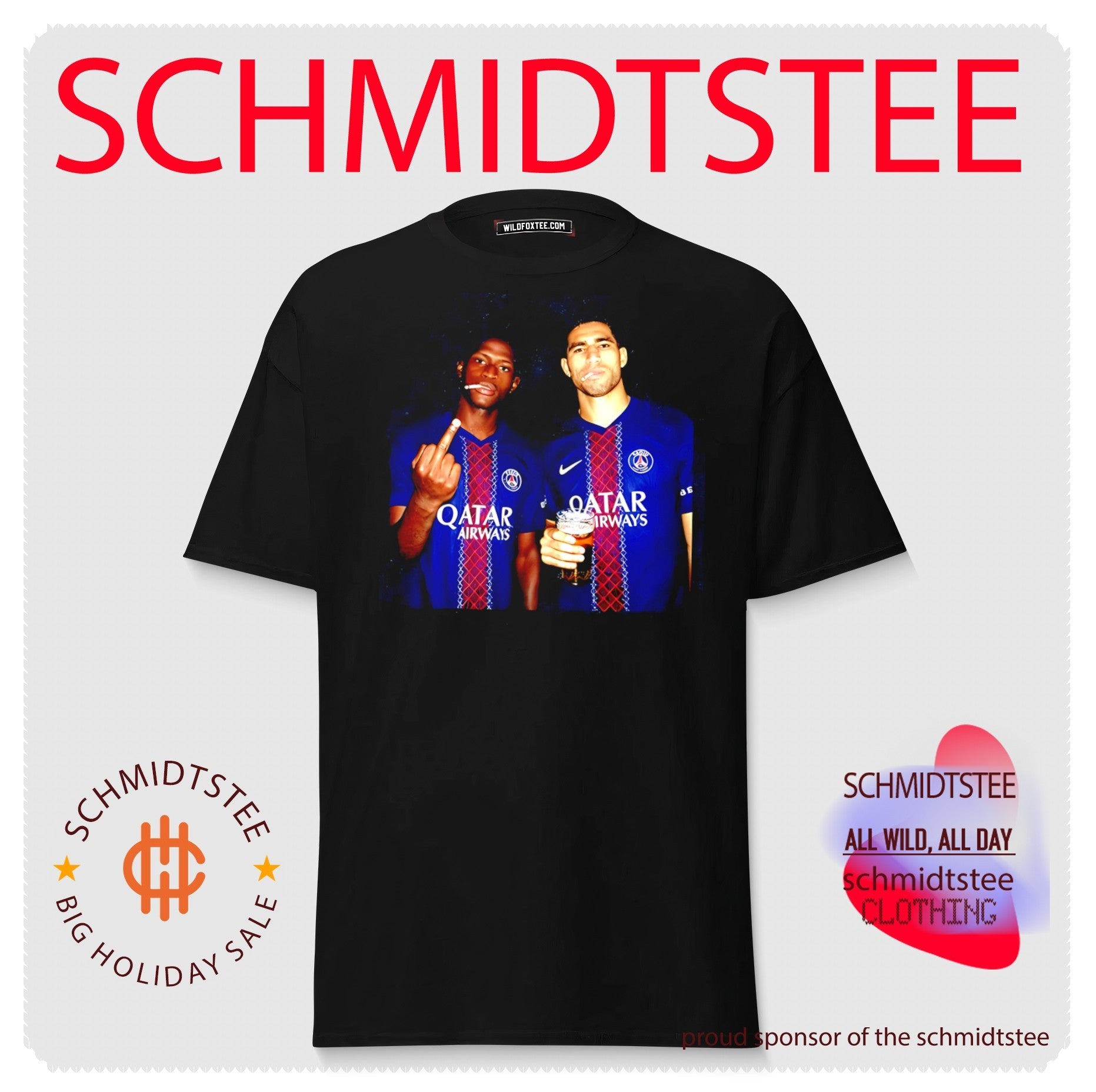 Achraf Hakimi and Nuno Mendes Paris Saint-Germain Middle finger shirt