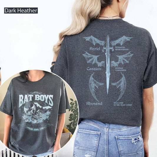 Acotar Double-sided Bat Boys Shirt, Bat Boys Tee, Bat Boy Fan Shirt, The Night Court Illyrians Shirt, Rhysand Cassian Azriel, Bookish Gift
