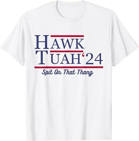 Adult Humor Shirts, Hawk Tuah 24 Spit On That Thang T-Shirt - Casual Top Classic Cotton