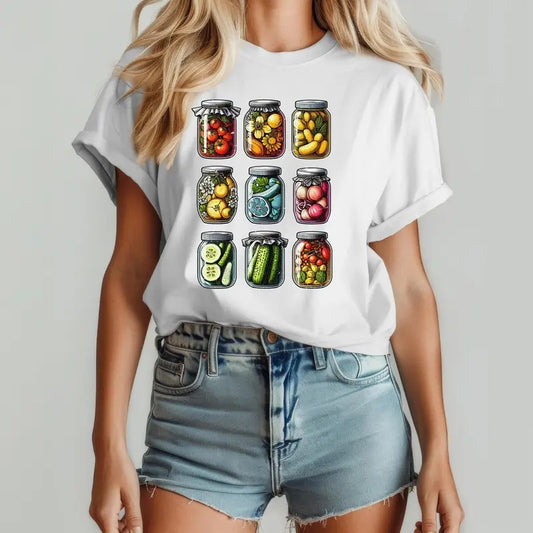 Aesthetic Canned Pickles Shirt Trendy Homemade Pickles Hoodie Cute Canning Jars Sweatshirts Farming Shirt Gift For Food Lover R099