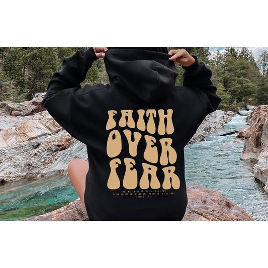 Aesthetic Christian Hoodie Trendy Faith Over Fear Hoodie Faith Based Aesthetic Hoodie Christian Apparel Bible Verse Gift For Christian P455 Latarshia Grant