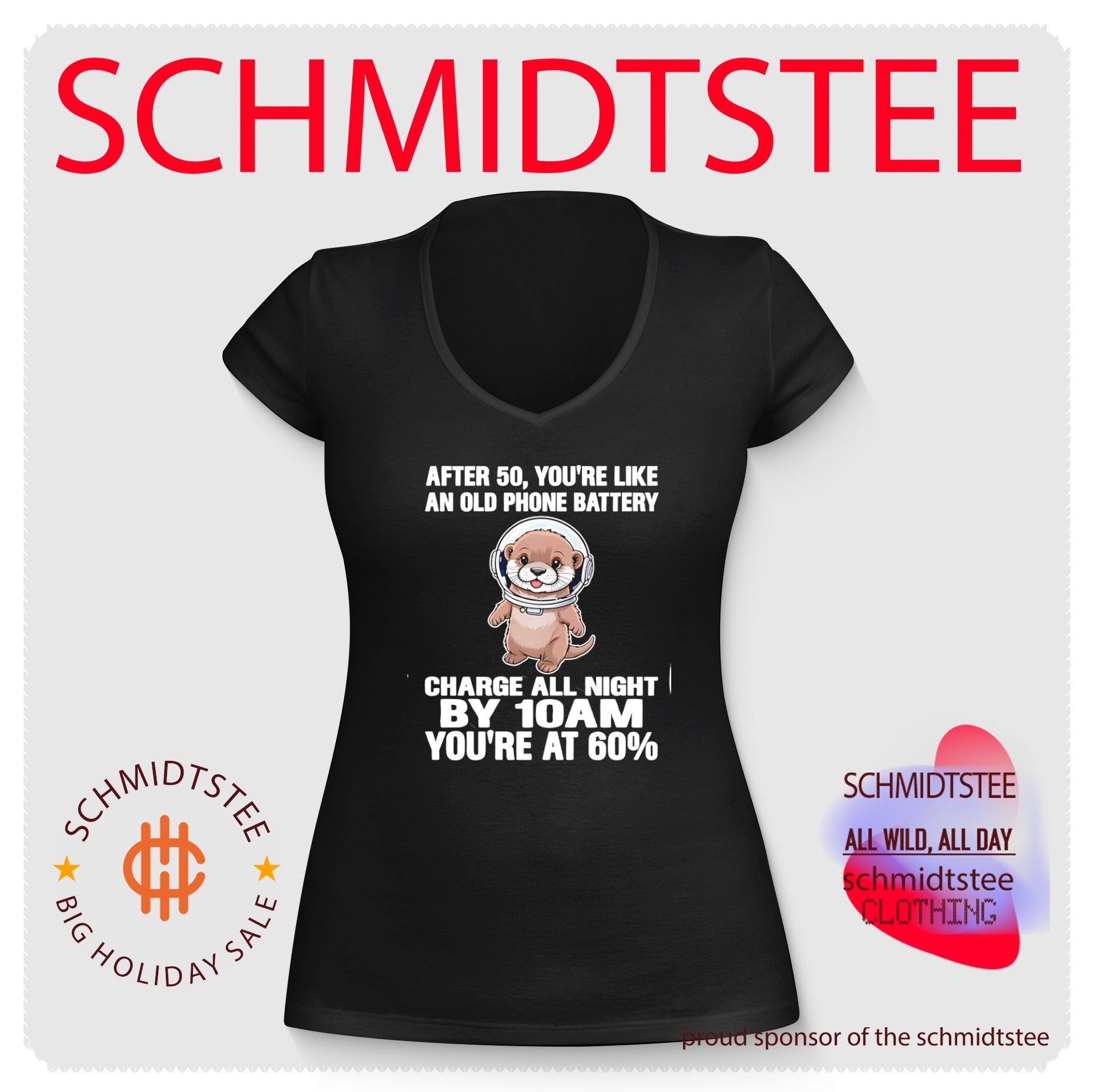 After 50 you’re like an old phone battery charge otter cartoon shirt