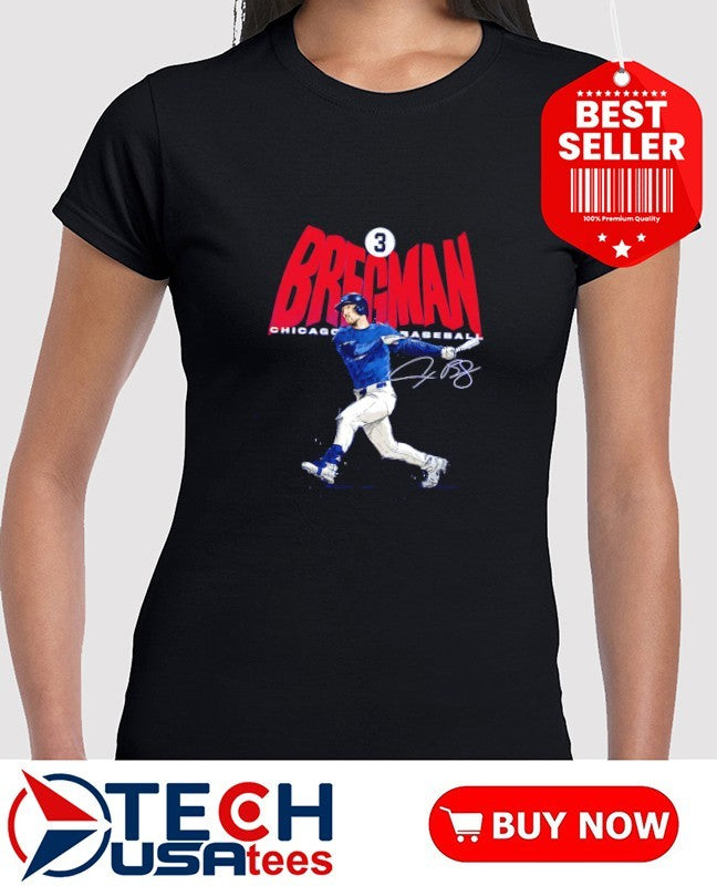 Alex Bregman #3 Chicago Cubs Baseball signature comic shirt