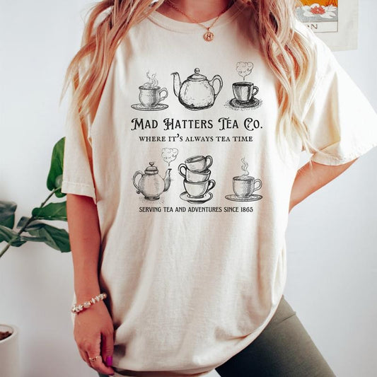 Alice In Wonderland Mad Hatter Light Academia Lewis Carroll Poet T-Shirt Dark Cottagecore Dark Academia Shirt Literary Tea Were All Mad Here