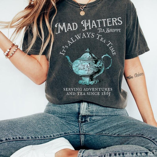 Alice In Wonderland Mad Hatter Vintage Shirt Bookish Shirt Lewis Carroll Dark Academia Shirt Indie T Shirt Tea Party Shirt Disneyland Shirts