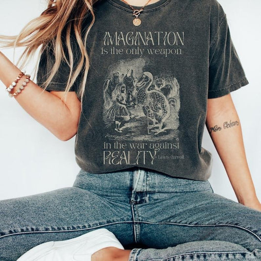 Alice In Wonderland T-Shirt Mad Hatter Vintage Shirt Literature T-Shirt Leewis Carroll Dark Academia Shirt Magic Kingdom Shirt