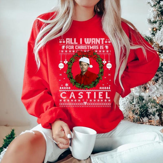 All I Want For Christmas Is Castiel T Shirt, Castiel T Shirt, Gift For Woman and Man Unisex T-Shirt Sweatshirt Hoodie