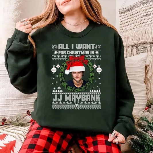 All I Want For Christmas Is JJ Maybank Shirt, Retro JJ Maybank Sweatshirt Unisex for Men & Women, JJ Maybank Graphic Shirt