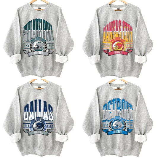 All Teams Football Sweatshirt, Cincinnati Football, Dallas Football, Kansas City Football Sweatshirt, Unisex Womens Mens Shirt, Gift For Fan, Classic Cotton Menswear Embroidered