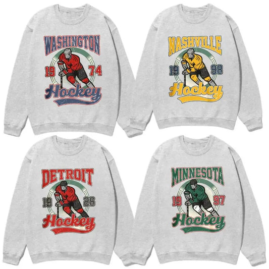 All Teams Hockey Retro Style Sweatshirt, Retro Hockey Sweatshirt, Fan Gifts Sweatshirt