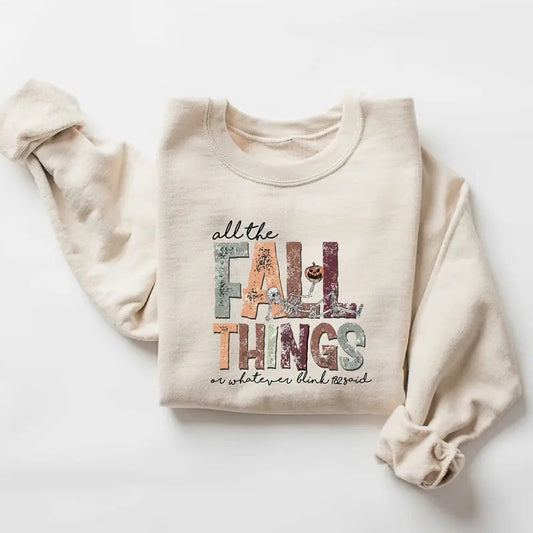 All the Fall Things or Whatever blink 182 said, Funny Fall Sweatshirt, Fall Skeleton Sweater, Skull Fall Tshirt, Christian Fall Shirt Crewneck Classic