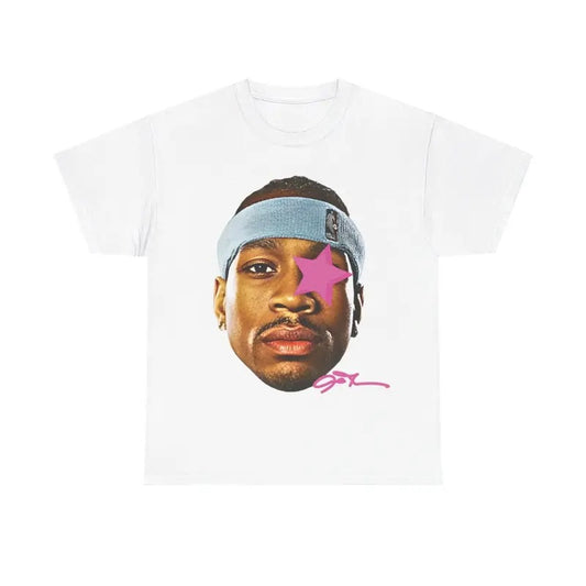 Allen Iverson Inspired Vintage Graphic T-shirt 90s Styled   Retro Top with Hip-Hop Vibes and Comfortable Fit Crewneck Shortsleeve