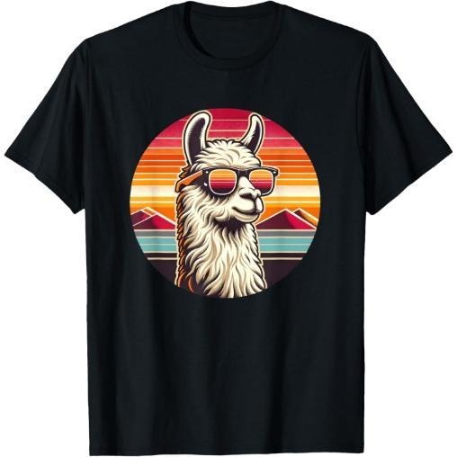Alpaca Lover Llama Vintage Design with Camel Cute Animal T-Shirt Made in USA