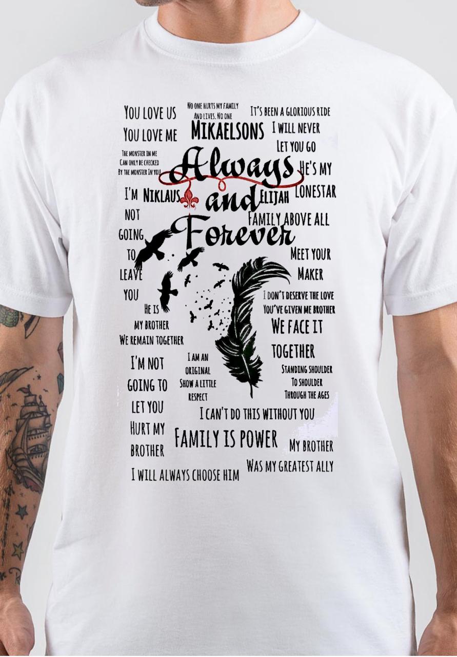 The Vampire Diaries half Sleeve White T-Shirt Hoodie, Sweatshirt | CoreVibeTees.com
