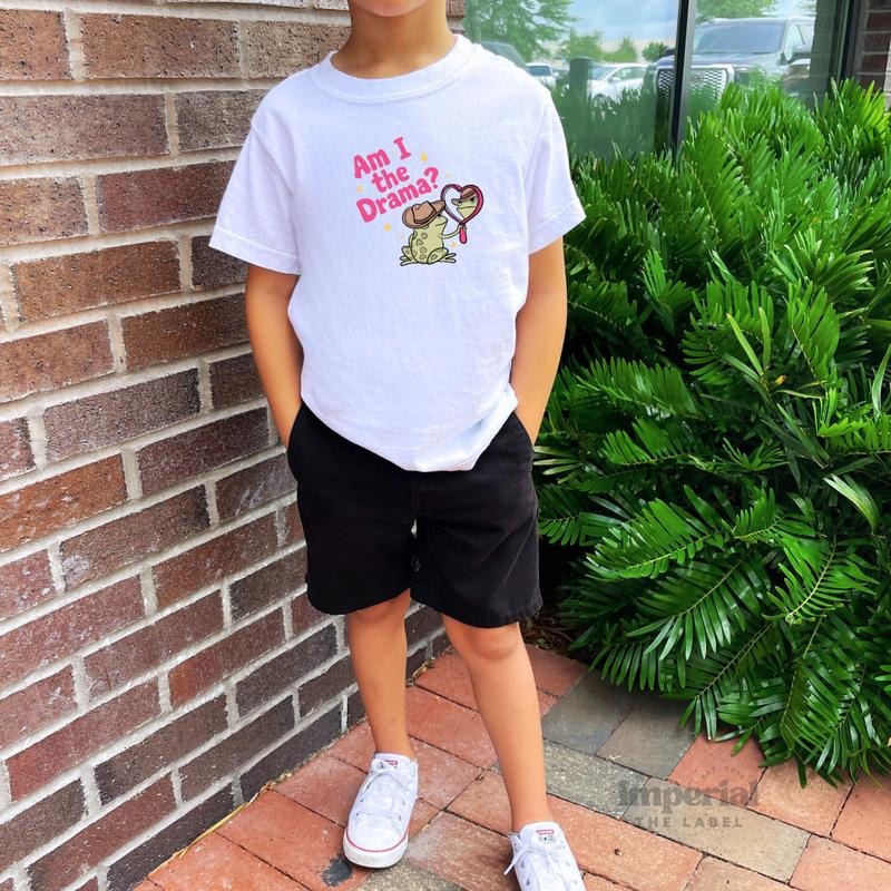 Am I The Drama Youth Sweatshirt and Kid's Comfort Colors T-Shirt, Funny Youth Crewneck, Sassy Kids Pullover, Cozy Viral Quote Sweatshirt, Trendy Kids Apparel, Youth Sweatshirt