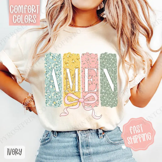 Amen 1 Shirt Comfort Colors, Easter Tshirt, Trendy Religious Women's Tee, Gift for Her