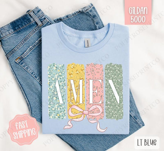 Amen 1 Shirt Gildan, Cute Easter Tee, Trendy Religious Women's Tshirt Plus Sizes, Gift for Her