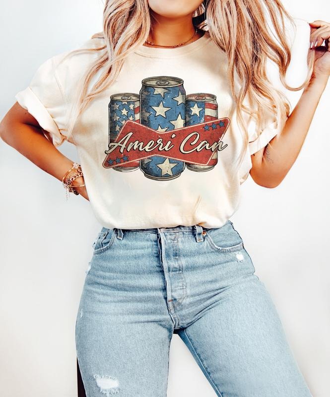 Ameri Can Shirt, Retro American Flag Shirt, 4th Of July Shirt, Merica Shirt, Party In The USA, Memorial Day, Patriotic Shirt, 4th Of July Gift, Independence Day Shirt