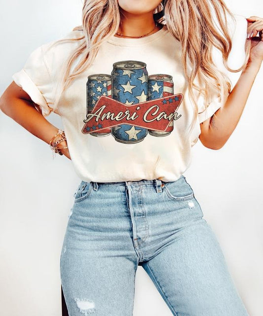Ameri Can Shirt, Retro American Flag Shirt, 4th Of July Shirt, Merica Shirt, Party In The USA, Memorial Day, Patriotic Shirt, 4th Of July Gift, Independence Day Shirt