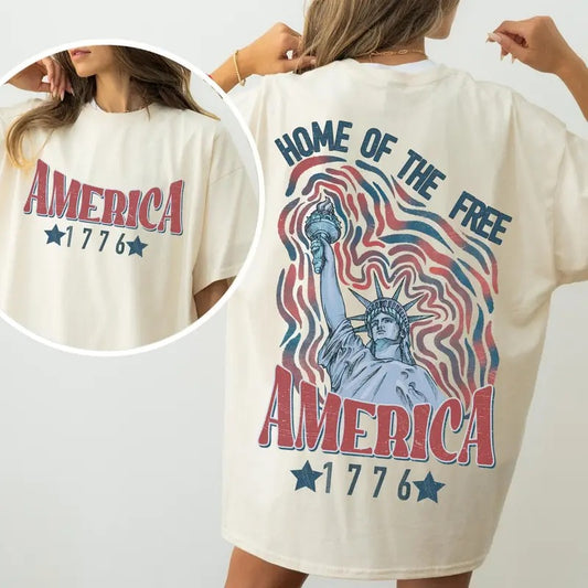 America 1776 Shirt July 4th Tshirt Patriotic Shirt America Shirt Usa Shirt 4th Of July Shirt Home Of The Free TK43GD
