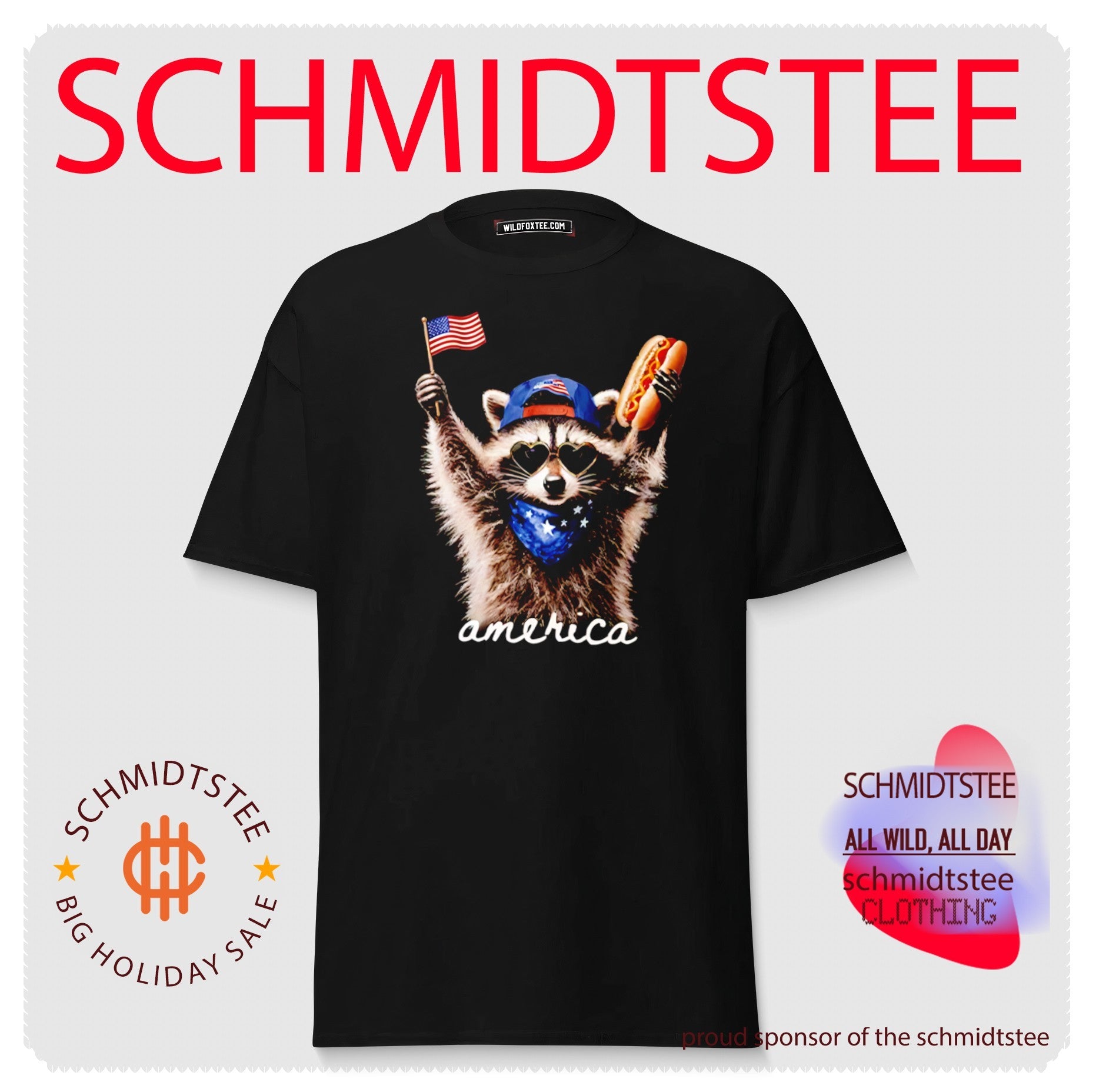 America Raccoon Hot Dog 4th Of July Shirt