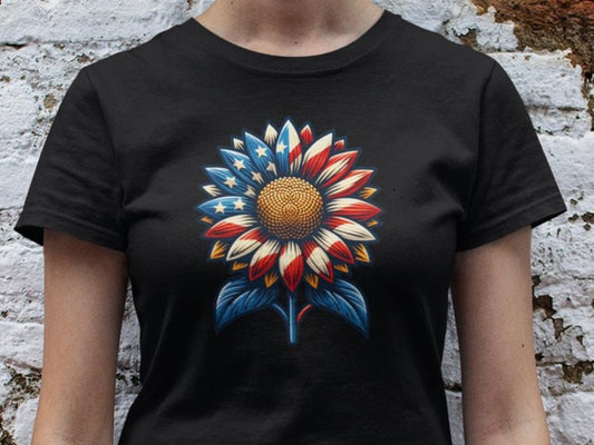 America Sunflower Shirt Usa Flag Flower T-shirt Gift For American 4th Of July Flag Graphic Tee Freedom Shirt Independence Shirt Gift For Her  T-shirt, sweater and Hoodie
