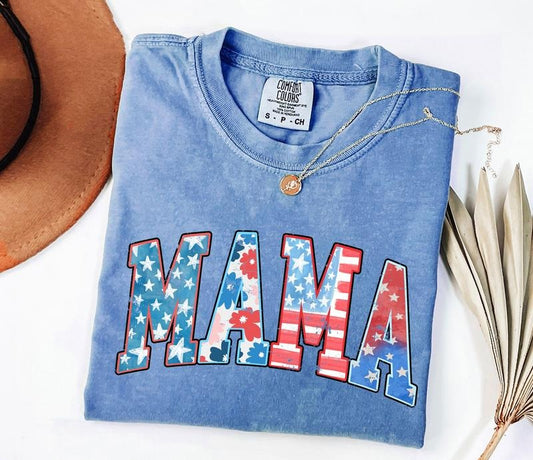 American Mama Shirt, Retro Mama America tee, Mama 4th of July Shirt, American Mama, Retro USA Shirt