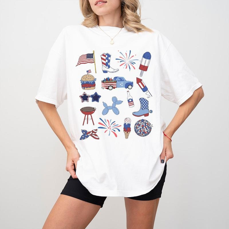 American Shirt, 4th Of July Shirts, Celebration T-Shirt, USA shirt, Red White and Blue Tee, Summer BBQ Shirt, Women Shirt For 4th of July, Fourth of July Shirts, Gift For Her, USA Flag Shirt, Women Tops