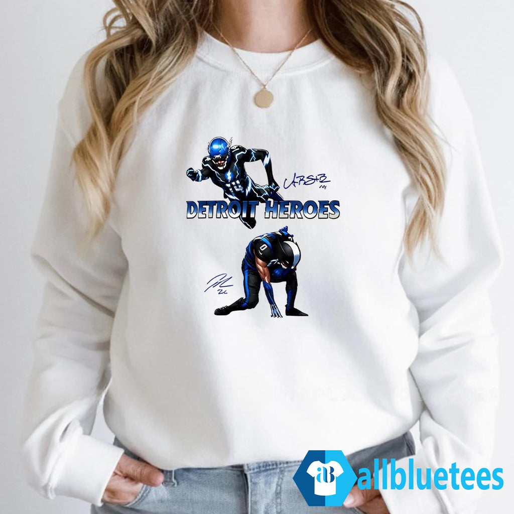 Amon-Ra St. Brown And Jahmyr Gibbs Detroit Heroes Shirt