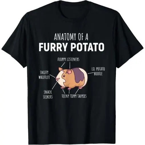Anatomy Of A Furry Potato Guinea Pig Lover Gift T-Shirt Made in USA